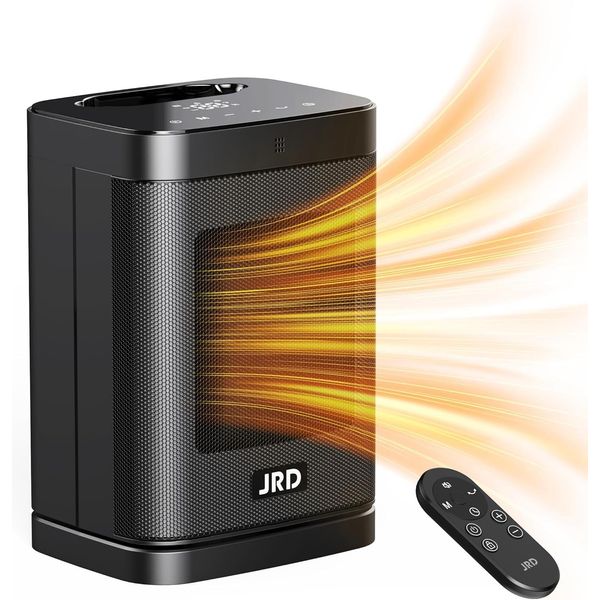 Space Heater Indoor, JRD 1500W PTC Portable Electric with Black