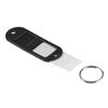 sourcing map Plastic Key Tags with Split Ring Keychain ID Luggage Label Window 60x21mm, Black 16Pcs