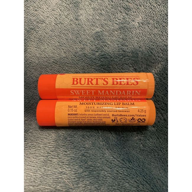 2PK Burt’s Bees SWEET MANDARIN Moisturizing Lip Balm 100% Natural Origin