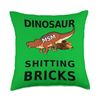 45 take 2 Dinosaur MSM is Shitting Bricks Throw Pillow, 18x18, Multicolor