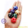 Bescon D20 Spindown Dice 22MM, Assorted Marble Colors 6pcs Set