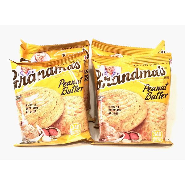 Grandma's Cookies Peanut Butter Flavored 4 Packs (8 Cookies)