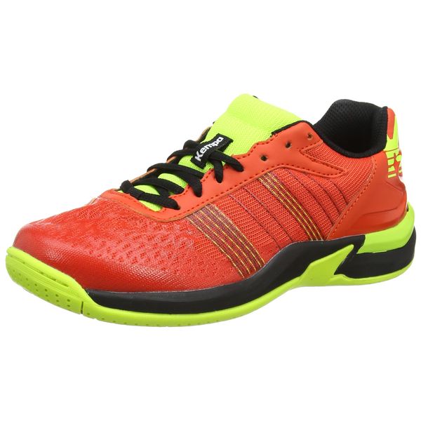 Kempa Unisex-Kinder Attack Contender JUNIOR Handballschuhe, Rot (Rouge Rouge Tomate/Noir/Jaune Fluo Rouge Rouge Tomate/Noir/Jaune Fluo)