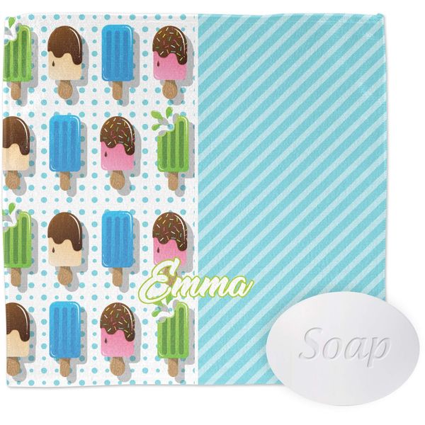YouCustomizeIt Personalized Popsicles and Polka Dots Washcloth