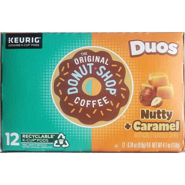 Donut Shop Nutty Caramel Coffee K-Cups, 12 Ct. Box (Retail Packaging)