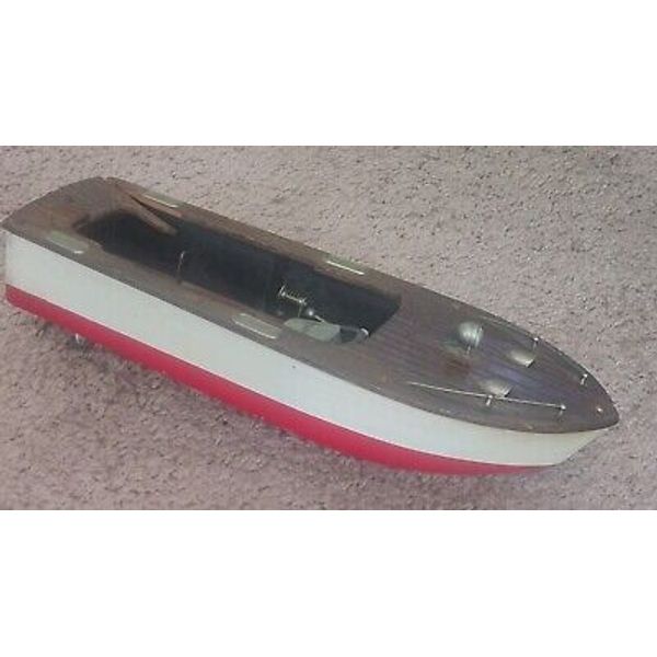 1950's 12.5” Wooden Motor Boat Toy