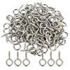 Wobe 100Pcs Small Screw Eye Shape Hanging Screw Hooks 1" Lag Thread Se