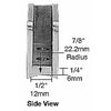 Brushed Stainless Closed Bottom Right Hand Radius Base 3/8" Glass Clip