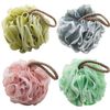 GoWorth Bath Shower Loofah Sponge Pouf Body Scrubber Exfoliator (Set of 4)