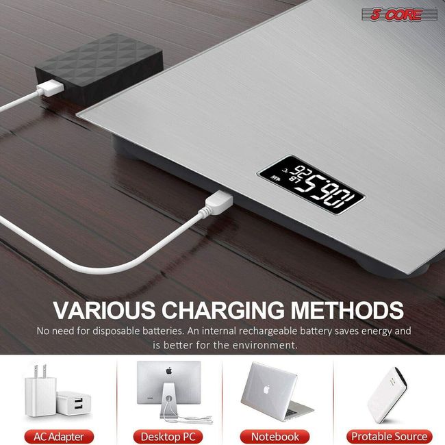 Bathroom Scales for Body Weight,Rechargeable Battery and