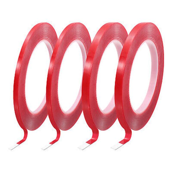 Heat Resistant Tape, 32.8ft 0.12 0.16 Inch Adhesive Tape 0.5mm Thick Red 2Pcs