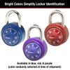 Master Lock 1530T Locker Lock Padlock, Assorted Colors, 2 Pack Combination Alike