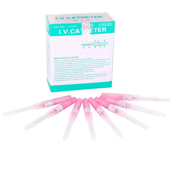 Piercing Needles,Box Of 50pcs 20G IV Catheter Needles Kit Piercing for IV Start Kits,Ear Nose Piercing Needles Supply(20G)