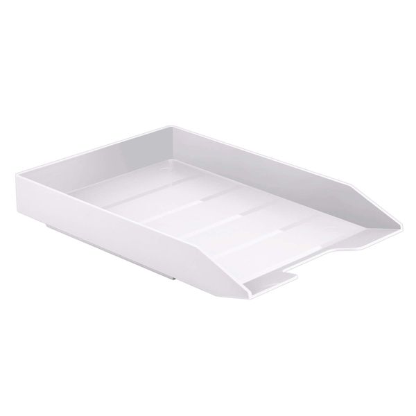 Acrimet Stackable Letter Tray Front Load, Plastic, Desktop File Organizer (Letter Size/ A4) (White Color) (1 Unit)