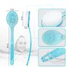 DecorRack Bath Brush with Bristles, Long Handle for Exfoliating Back, Body, and Feet, Bath and Shower Scrubber, Blue (1 Pack)