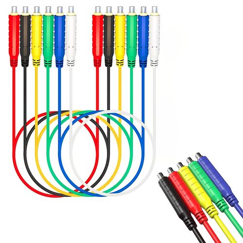 KNFFSAAJL 6Pcs Magnetic Test Leads Silicone Soft Jumper Wires HVAC 30V AC/5A 20AWG Professional Low Voltage Flexible Lead Wire for Electronic Testing (6)
