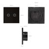 Maclean Touch Toggle Switch Light Switch Cross Switch Wall Switch Stair Switch with Color Change LED Backlight Recessed Switch (2-fold circle, Black)