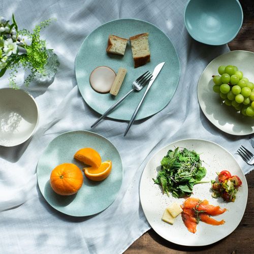Tarhong TT22915972 Organic Dinner Plate, 10.6 inches (27 cm), Cream, Dishware, Crack-resistant Plastic, Microwave Safe, Dishwasher Safe, One Plate, Stylish, Cute, Lightweight, Outdoor, Camping,
