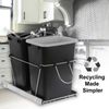 35-Qt Pull Out Trash Garbage Can Waste Container Bin Shelf Double Cabinet