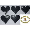Black 10 Fabric Sequin 40mm Hearts Iron-On