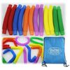 Matty's Toy Stop Pull 'N Pop Multi-Color Tubes (Toobs) with Storage Bag - 12 Pack