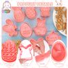 8 Pcs Easter Cookie Cutter Set, 3D Plastic Easter Eggs Bunny Cookie Cutters Rabbit Cookie Stamp for Easter Eggs Molds Biscuit Molds for Easter Baking DIY(Easter-8 pcs)
