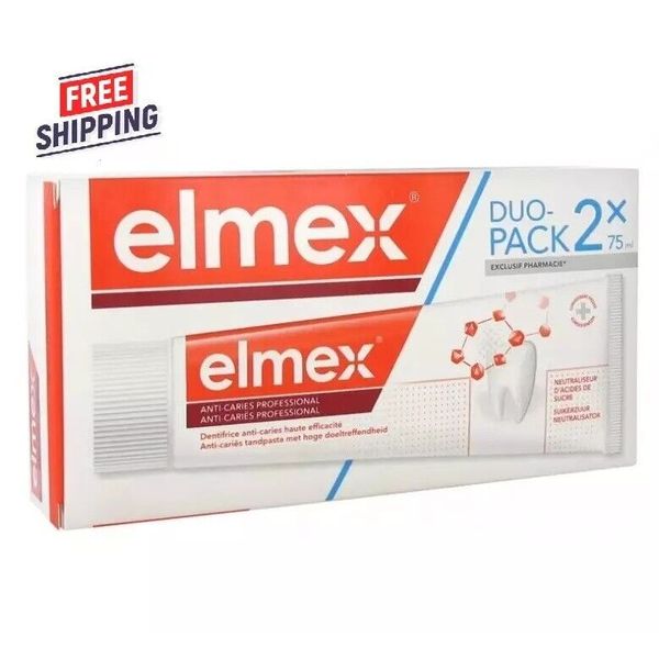 2 PACK Elmex Anti-Decays Professional Toothpaste 75ml EXP 06/2026