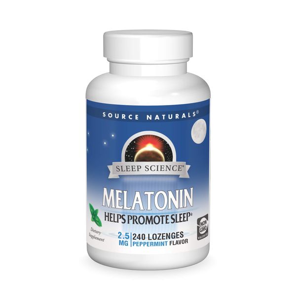 Source Naturals Melatonin, Sleep Supplement, 2.5 mg - 240 Peppermint Flavored Lozenges