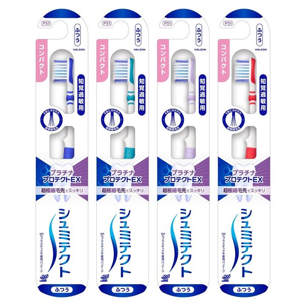 Shumitect Platinum Protect EX Toothbrush, Hypersensitivity Care, Compact (Normal), 4 Pieces