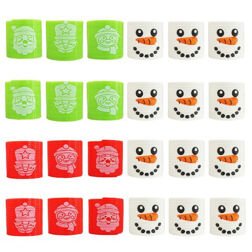 24Pcs Christmas Mini Slinky Rainbow Smiley Face Springs Fidgets Toy,Coil Springs Stretchy Toys,Party Gift Bag Toys Classroom Prizes &Rewards Toys for Kids Pinata Party Bag Favour,Xmas Stocking Fillers