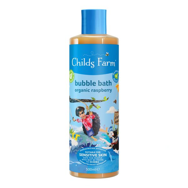 Childs Farm | Kids Bubble Bath 500ml | Organic Raspberry | Gently Cleanses & Soothes | Suitable Dry, Sensitive & Eczema-Prone Skin