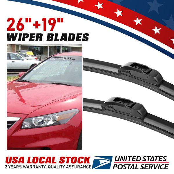 High elasticity Mute All weather windshield Wiper Blades Size 26"&19" U/J-HOOK