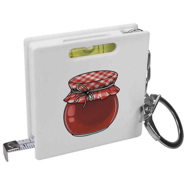 'Round Jam Jar' Keyring Tape Measure/Spirit Level Tool (KM00042011)