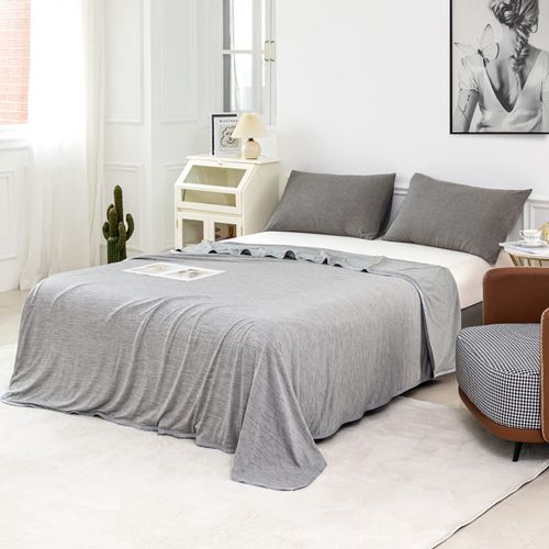 MUKKA Cooling Blanket Twin Size(60''×80'') for Hot Sleeper in Summer Keep Body Cool on Warm Nights Blanket for Adults, Children, and Babies, Japanese Q-Max 0.4 (Grey)
