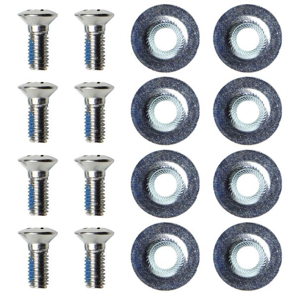 VAXPOT VA-2856 SLV Snowboard Binding Screws, Set of 8, Washer Included, 0.6 inches (16 mm)