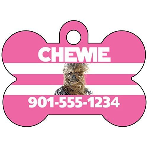 Chewbacca Pink Pet Id Dog Tag Personalized w/ Your Pet's Name & Number
