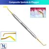 7pc Dental Composite Instruments - Titanium Spatula & Plugger Golden Tips