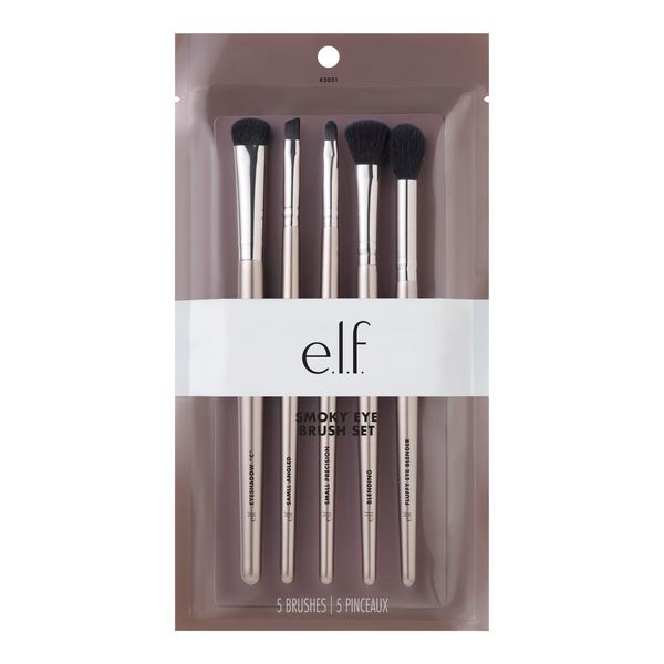 e.l.f. Smoky Eye Brush Kit, 5 Vegan Makeup Brushes, Flawlessly Blends Eyeshadow & Eyeliner