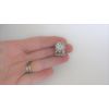 Small mini silver flower metal hair claw clip