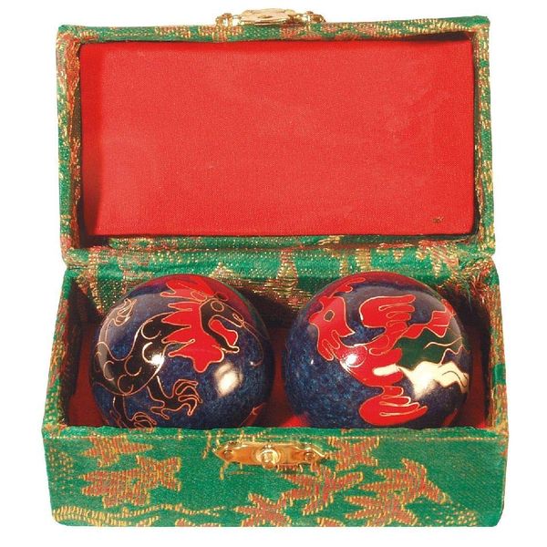 Qi Gong Kugel Enamel Dragon Green 45 mm