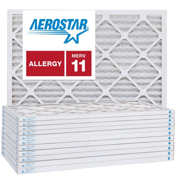 16x22x1 AC and Furnace Air Filter by Aerostar - MERV 11, Box of 12