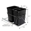 Double Pullout Trash Kitchen Container Can 35 Quart Under Counter Sliding Waste