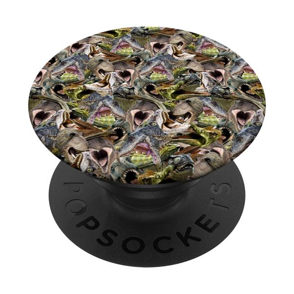 Dinosaur Face Funny Dinosaurs Collage PopSockets Swappable PopGrip