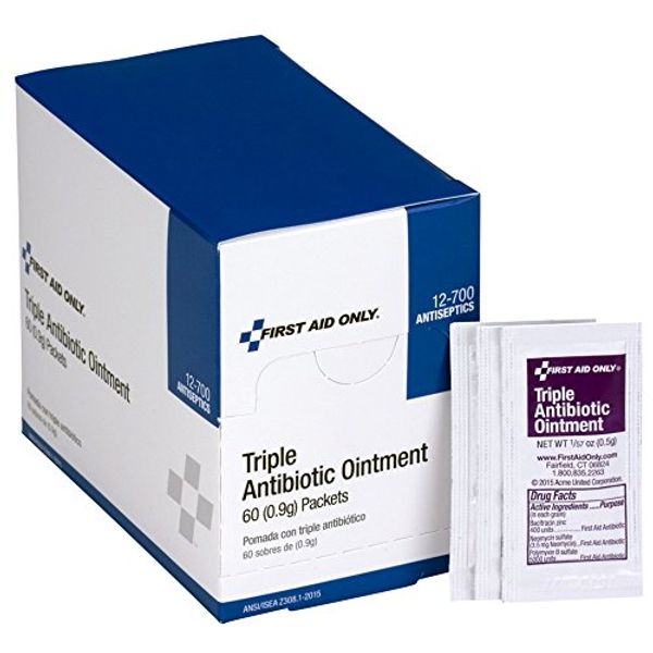 First Aid Only 12-700 Triple Antibiotic Ointment Packets, 60 Count