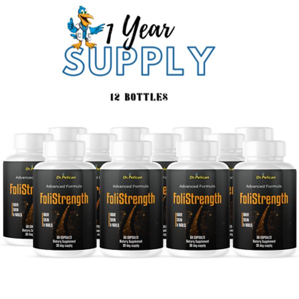 FoliStrength- Hair Support- 12 Bottles- 720 Capsules