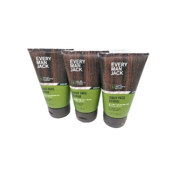 3x Every Man Jack Gentle Exfoliating Daily Face Scrub 4.2 oz each