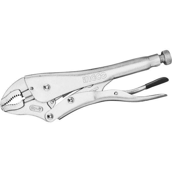 INGCO Curved Jaw Locking Plier, 10Inch/250mm Curved Jaw with Wire Cutter Vice Grips Pliers HCJLW0110