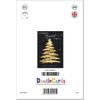 doodlecards Friend Christmas Card Abstract Gold Tree Medium Size with Plain Envelope