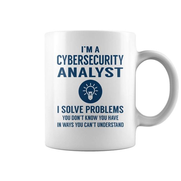 Cybersecurity Analyst I Solve Problems Mug - Coffee Mug (White)