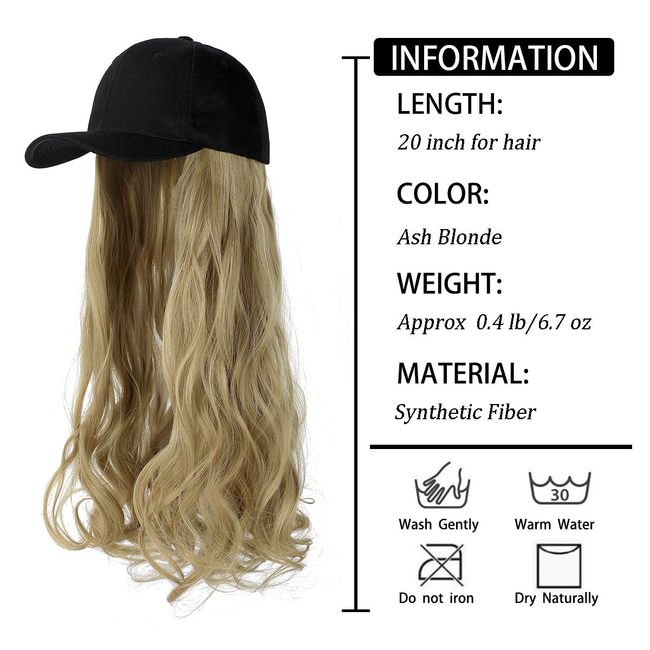  AynnQueen Baseball Cap with Hair Extensions for Women